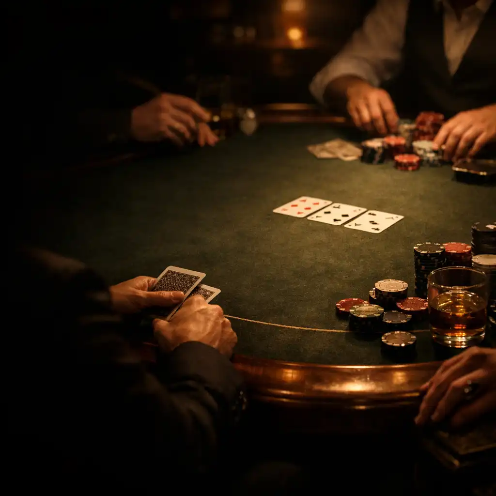 Pokerový stůl v luxusním prostředí